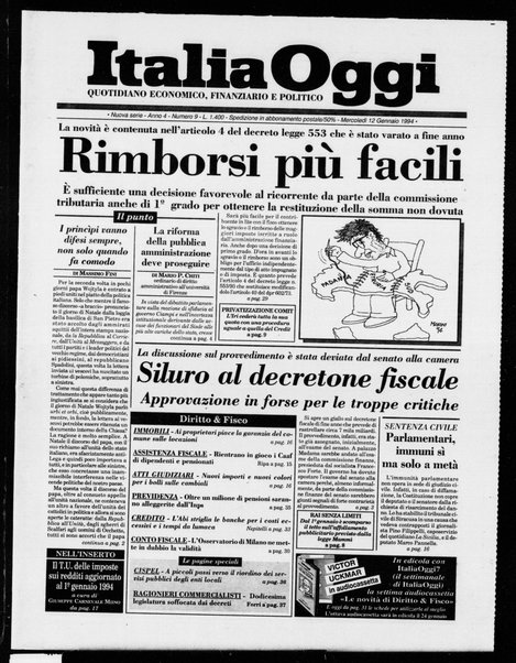 Italia oggi : quotidiano di economia finanza e politica